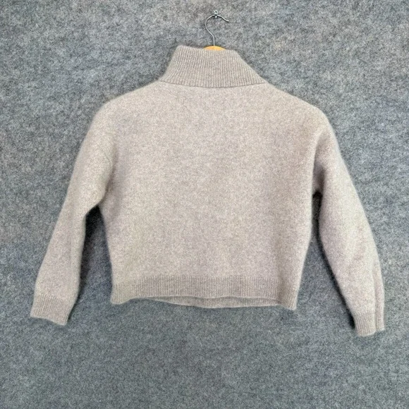 Saks Fifth Avenue cashmere Taupe Half-Zip Sweater - Picture 9 of 11